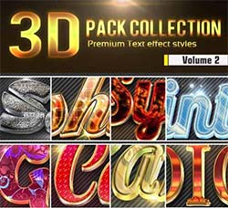 极品PS样式－3D文本效果(新版)：New 3D Photoshop Text Effect Style Vol 2